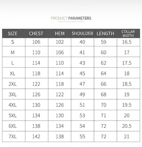 Detailed size chart for men's outdoor functional multi-pocket fishing vest