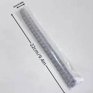 Grey handmade braided cotton rope curtain tie-back with 22cm length dimensions