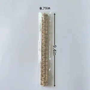 Hand-woven Bohemian jute curtain tie-back with 9.4 inch length