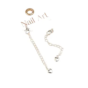 18k gold plated jewelry extender chains with lobster clasp and heart charm pendants