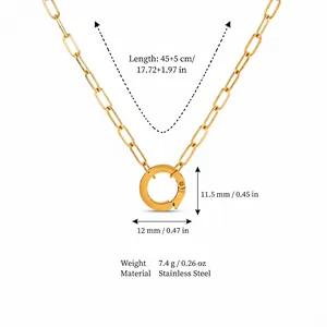 Guide des tailles détaillé pour collier chaîne trombone en acier inoxydable 18K