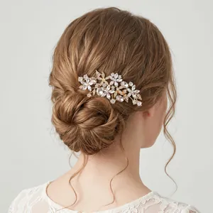 Peigne à cheveux de mariée élégant avec strass étincelants pour coiffures de mariage