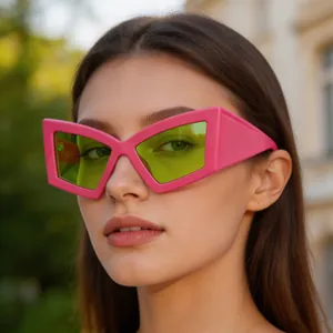 Oversized Geometric Cat Eye Sunglasses UV400 Protection PC Frame PC Lens Fashion Y2K Hip Hop Shades For Women