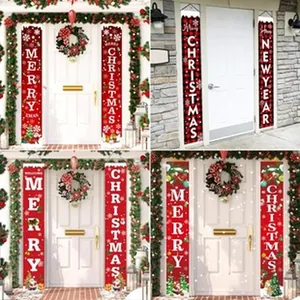 Set di striscioni festivi di Natale e Capodanno per la decorazione della porta di casa