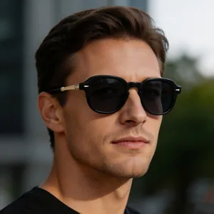 Retro Square Frame Sunglasses Metal PC UV400 Protection Outdoor Travel Fashion Eyewear For Men Women