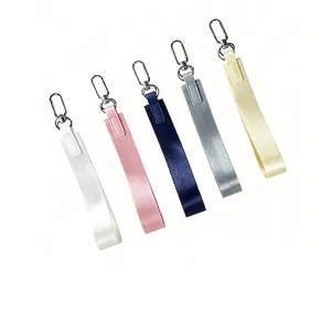 Wrist Strap Keychain Webbing Lanyard Polyester PU Leather Metal Buckle Portable Street Style For Keys Bags