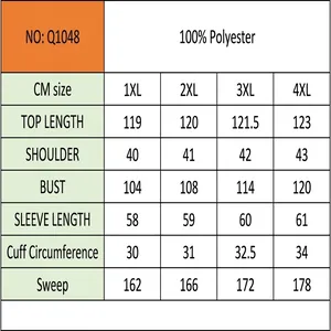Detailed size guide for women's coral fleece bathrobe including length and bust measurements