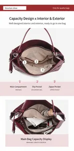 Detailed view showing internal compartments and large capacity of the maroon leather tote bag