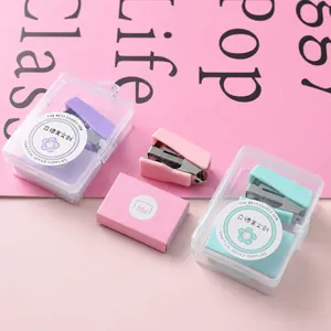 Set mini cucitrici colorate con scatole e punti n. 10 per forniture ufficio creative