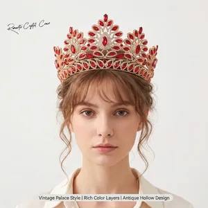 Luxury Alloy Rhinestone Bridal Crown Elegant AB Crystal Wedding Tiara For Women Prom Party Pageant Hair Accessories Gift