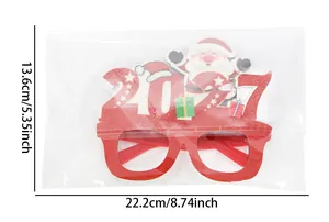Abmessungen der 2027 Weihnachtsmann Partybrille für Kinderkostüme