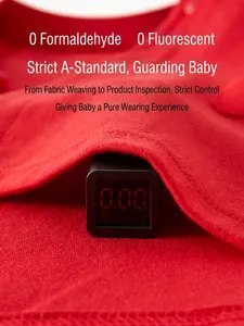 Ensemble bébé nouveau-né en coton rouge pur avec tissu de sécurité de classe A.