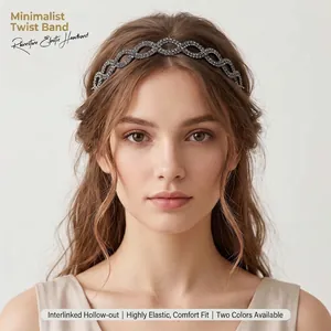 Elastisches Unendlichkeit Strass Stirnband Für Damen Braut Hochzeit Party Haarschmuck Handgefertigtes Legierung Kristall Haarband
