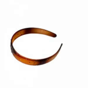 Vintage amber tortoiseshell headband with delicate rhinestones for women, wide style.