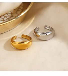 Klobige verstellbare Ringe aus Titanstahl in Gold und Silber mit Metallic-Finish