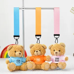 Lindo Llavero de Oso de Peluche Con Cinta de Colores Mini Oso de Peluche Adorno para Mochila para Niños Adultos Regalo de Recuerdo