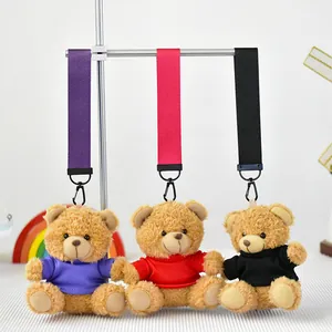 Trío de llaveros de ositos de peluche con correas de mano a juego