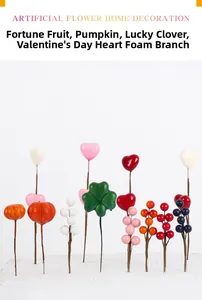 Selection of artificial foam picks including heart, pumpkin, and clover shapes