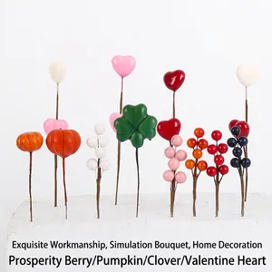 Artificial Christmas Simulation Branches With Snow Foam Berries Heart Pumpkin Picks For DIY Floral Arrangement Holiday Decor