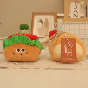 Pendentifs en peluche de la série cuisine créative avec un burger mignon et un rouleau