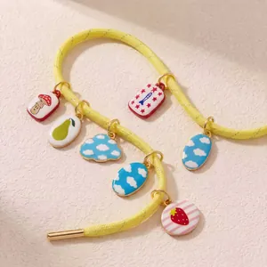 Stainless Steel Alloy Enamel Colorful Shoe Charms Fruit Animal Pattern DIY Pendants For Clogs Sandals Shoes Decoration Women Girls Jewelry Accessories