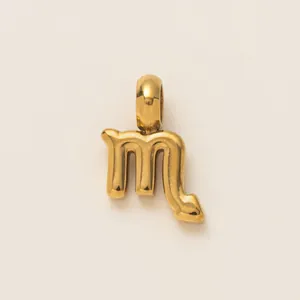 Minimalist 18K gold plated stainless steel Scorpio zodiac sign pendant for DIY jewelry