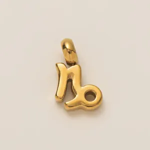 Gold Capricorn zodiac sign pendant crafted from 18K gold-plated durable stainless steel