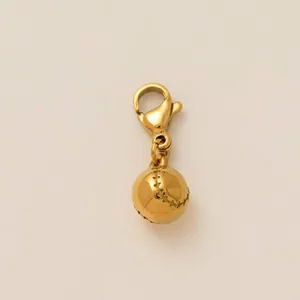 Gouden honkbal hanger van roestvrij staal met 18K goudlaag voor DIY sieraden maken