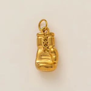 Pendentif gant de boxe en acier inoxydable doré pour création de bijoux DIY