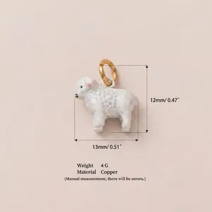 Entzückender Miniatur-Anhänger in Schaf-Form aus Kupfer mit 18-karätiger Vergoldung
