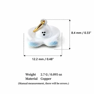 Vue détaillée du pendentif mignon en cuivre montrant ses dimensions et matériaux