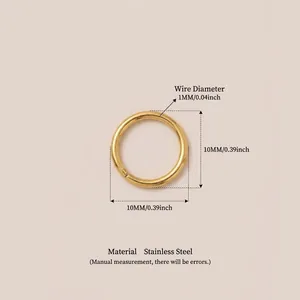 Detail des 10mm goldenen Edelstahl-DIY-Rings mit 1mm Drahtdurchmesser-Spezifikation