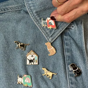 Cartoon Guide Dog Labrador Puppy Series Copper Enamel Brooch Pin Metal Badge For Backpack Clothes Decoration Accessories