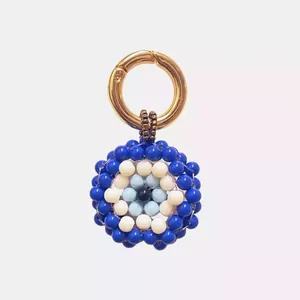 Ciondolo occhio di Allah blu fatto a mano con chiusura dorata per accessori fai da te