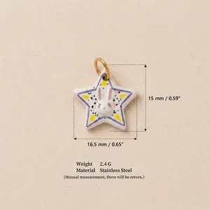 Spécifications détaillées du pendentif étoile lapin avec dimensions et poids