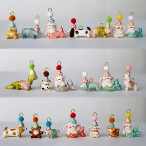 316 Edelstahl Handbemalt Cartoon Tier Anhänger Halskette Für Damen Vintage Emaille Hund Katze Bär Strass Schmuck Kette