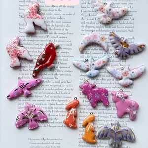 A variety of colorful animal-shaped floral charms for DIY jewelry making and necklaces