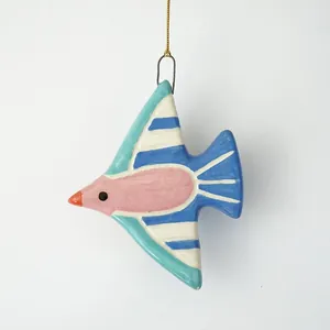 Ciondolo uccello in ceramica dipinto a mano colorato per la creazione di gioielli fai-da-te
