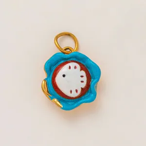 Pendentif poisson tropical en émail bleu pour bikini de plage et bijoux