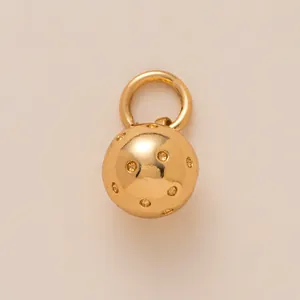 Decorative gold-colored spherical pendant charm for ocean style bikini strap accessories