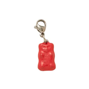 Red gummy bear charm pendant with lobster clasp for swimwear decoration