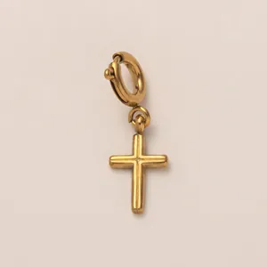 Premium gold-plated stainless steel cross pendant for DIY jewelry and bikini accessories