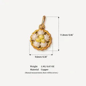 Pendentif en cuivre pour colliers DIY avec détails de 11,8 mm de haut et 9,6 mm de large