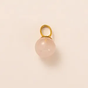 Ronde rozenkwarts bol hanger met vergulde roestvrijstalen oogje voor DIY sieraden maken