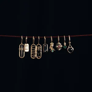 Vintage 18K gold-plated DIY jewelry pendants with colorful gemstones for necklaces
