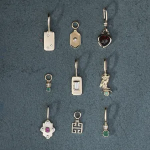 Vintage 18K gold plated DIY jewelry pendant charms with various gemstone accents