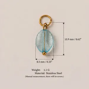 Détail du pendentif en acier inoxydable avec pierre précieuse, dimensions et poids total