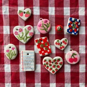 Colgantes de Frutas y Flores Pintados a Mano de Cobre Accesorios de Joyería para Hacer Collares Pulseras DIY