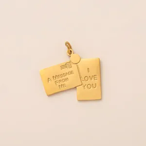 Vintage Gold Liebesbrief Schnürsenkel Anhänger mit 'I Love You' Botschaft für Schuhe