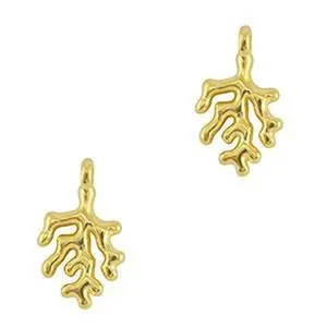 Detailansicht von 18K gold galvanisierten Korallenanhängern für DIY-Schmuckherstellung